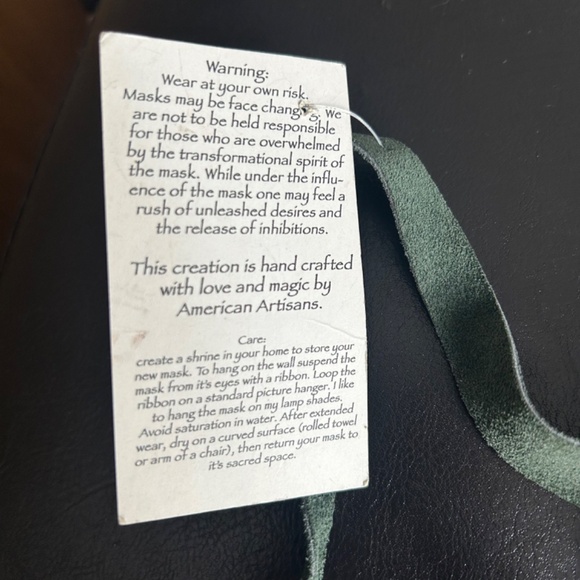 Arts & Myths Artisan Created Leather Flower Masquerade Mask - Picture 5 of 8